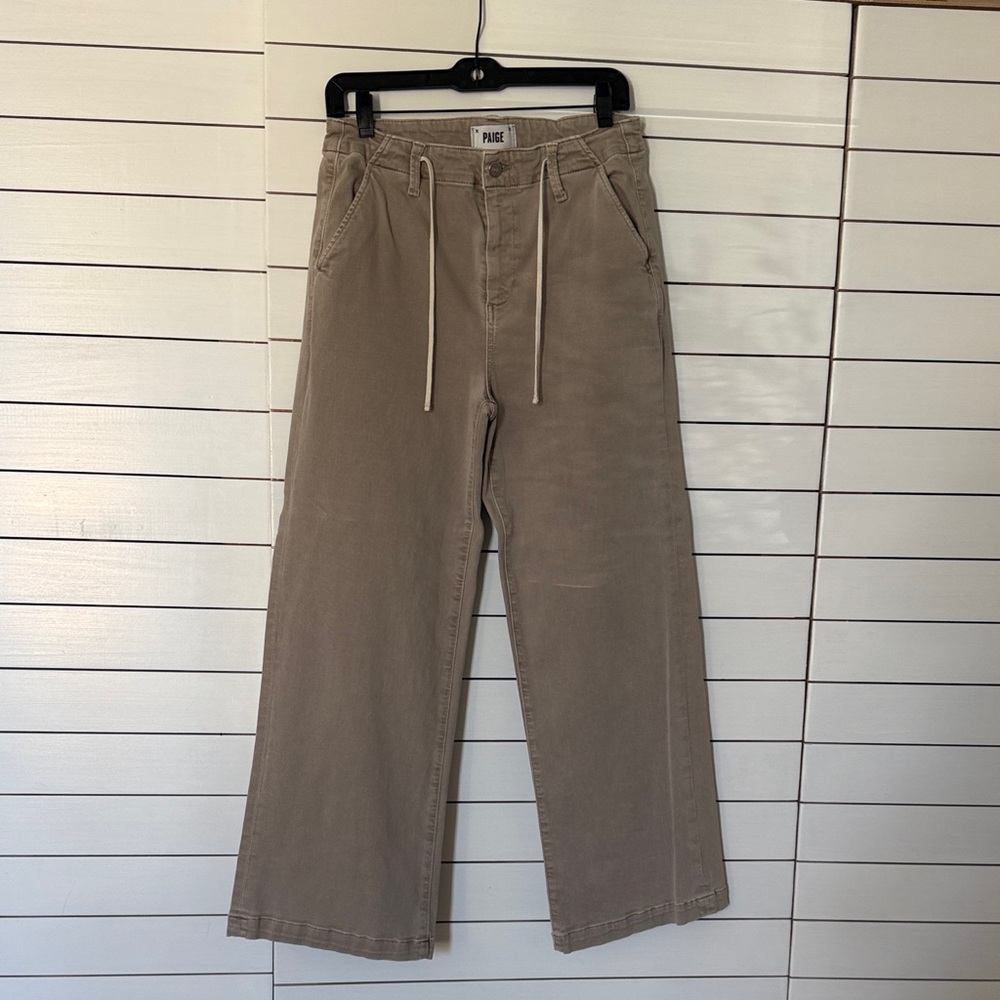 PAIGE Women's Tan Straight Leg Pants